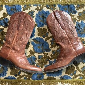 Brown Leather Cowboy Boots (Dan Post)